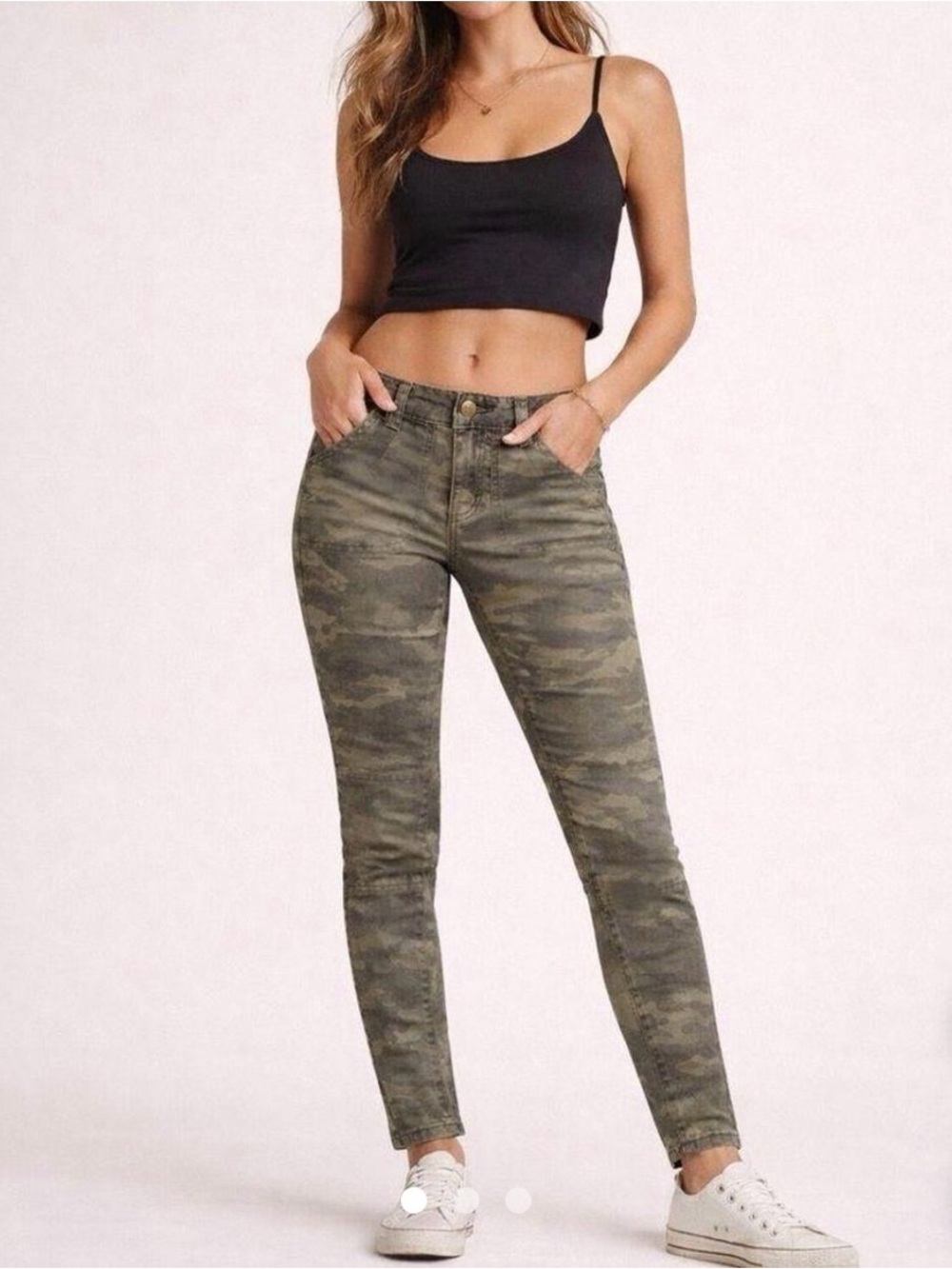 American Eagle Outfitters Women's Camo Skinny Jeans - Olive Green
